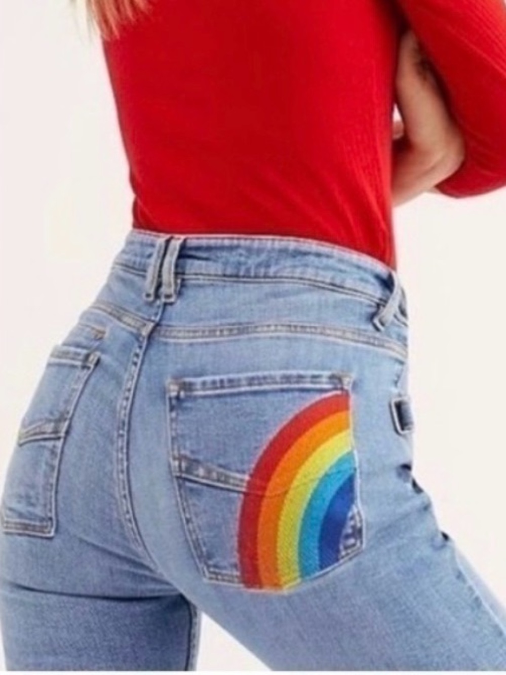 Free People Zadig & Voltaire Davida Rainbow Jeans Size 25 - Picture 3 of 15